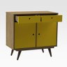 Aparador Buffet Retrô 90 Rustik Carvalho/amarelo Ac - Cor: Marorm - 6