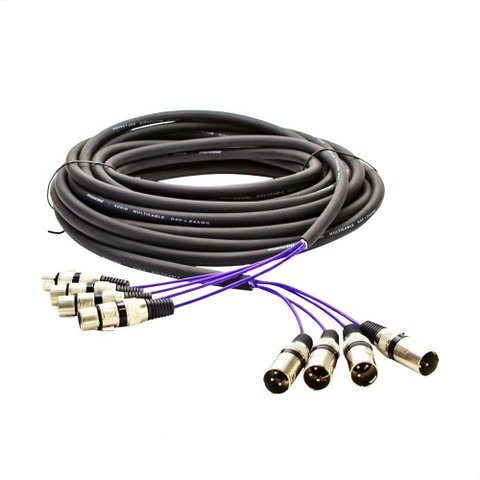 Multicabos com Conectores Xlr 4 Vias Cirilo Cabos 13 Metros