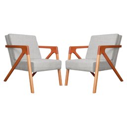 Conjunto 2 Poltronas Decorativa Monalisa Linho Bege Carolina Estofados - 1