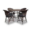 Ver imagem 1 de Conjunto de Mesa Fibra Sintética Arcobalena - 4 Poltronas + 1 Mesa - Tecido Duna Preto