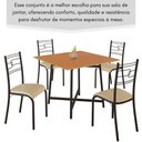Ver imagem 2 de Conjunto Sala de Jantar Ella 90x90cm 4 Cadeiras Preto-creme