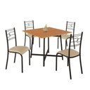 Ver imagem 1 de Conjunto Sala de Jantar Ella 90x90cm 4 Cadeiras Preto-creme