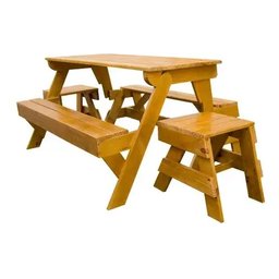 Banco de Jardim que Vira Mesa de Churrasco com Banquetas para 08 Lugares - 3