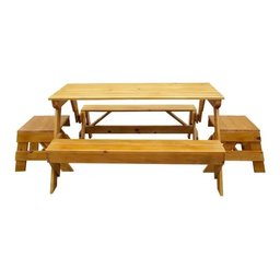 Banco de Jardim que Vira Mesa de Churrasco com Banquetas para 08 Lugares - 1