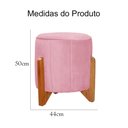 Ver imagem 4 de Puff Jade Pés de Madeira Suede: Rosa