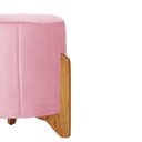 Ver imagem 2 de Puff Jade Pés de Madeira Suede: Rosa