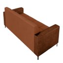 Ver imagem 5 de Sofá Living Decorativo Houston 2 Lugares 160cm Pés em Metal Veludo/ Pu Marrom Vermelho/ Marrom G33