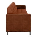 Ver imagem 3 de Sofá Living Decorativo Houston 2 Lugares 160cm Pés em Metal Veludo/ Pu Marrom Vermelho/ Marrom G33