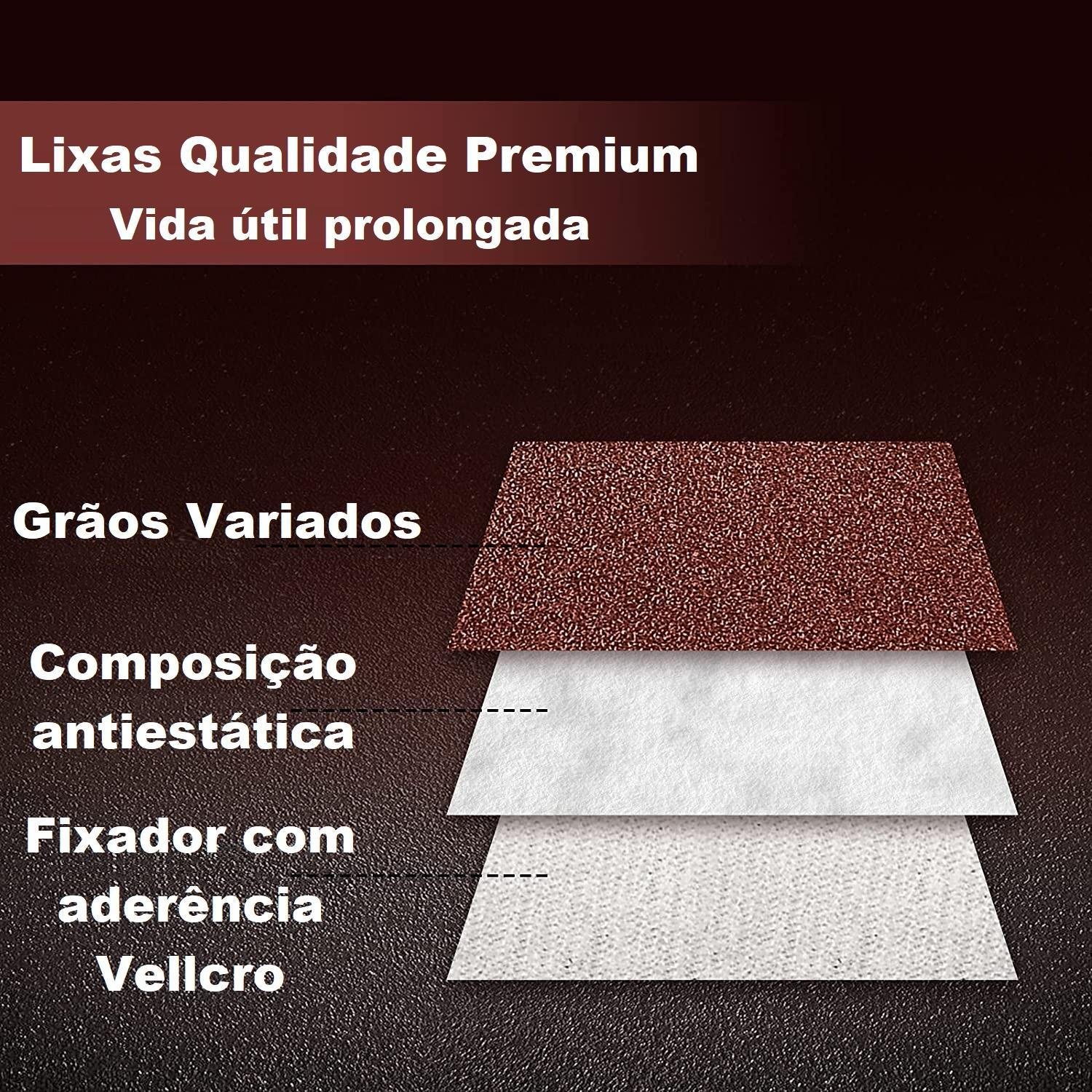 50 X Lixas Disco Grão 7 Polegadas 180mm 8 Furos Lixadeira - 9