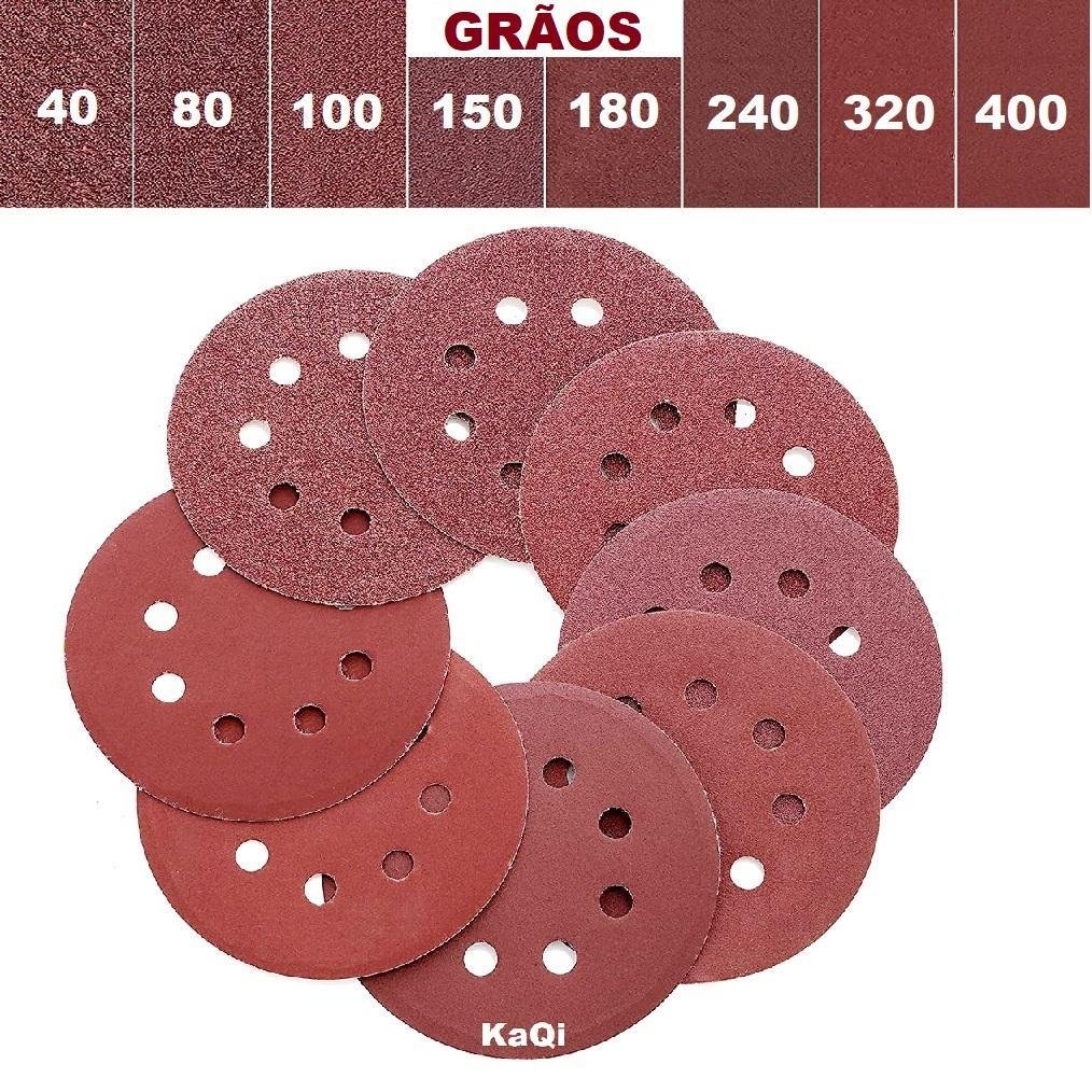 50 X Lixas Disco Grão 7 Polegadas 180mm 8 Furos Lixadeira - 2