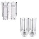 Ver imagem 3 de Dispenser Duplo Kit 12 Unidades Alcool Gel Sabonete Liquido Shampoo Banheiro Shopping Hotel Restaura