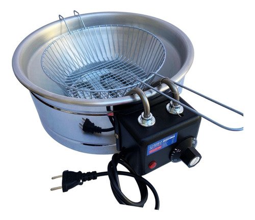 Fritadeira Industrial Elétrica Tacho 5 Litros Redondo Inox Cor Prateado 220v