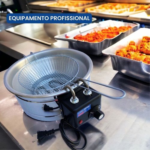 Fritadeira Industrial Elétrica Tacho 5 Litros Redondo Inox Cor Prateado 220v - 3