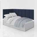 Ver imagem 4 de Cabeceira p/ Cama Box 90x1.90x55 - Riscadinha Infantil - Suede Azul