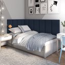 Ver imagem 1 de Cabeceira p/ Cama Box 90x1.90x55 - Riscadinha Infantil - Suede Azul