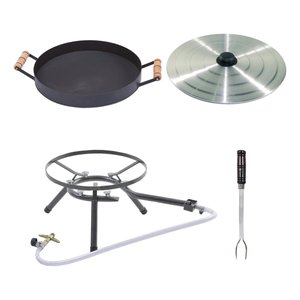 Disco Arado Tacho 35 Cm Borda Alta Fogareiro Tampa e Garfo