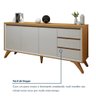 Buffet Piazza 3 Portas 3 Gavetas Mavaular Off White Naturalle - 4