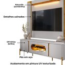 Ver mais imagens de Painel Maresias e Rack Juquehy Tv 75 Pol 180 Cm Off White Naturalle Bechara