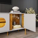 Ver imagem 7 de Painel Maresias e Rack Juquehy Tv 75 Pol 180 Cm Off White Naturalle Bechara