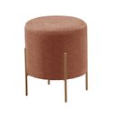 Ver imagem 1 de Puff Banqueta Odim Luxo Base Bronze Castellar Móbile Linho Terracota