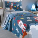 Ver imagem 4 de Jogo de Cama Infantil Astronauta The Explorer 100% Algodão 150 Fios 3 Peças Dohler