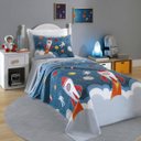 Ver imagem 3 de Jogo de Cama Infantil Astronauta The Explorer 100% Algodão 150 Fios 3 Peças Dohler
