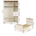 Ver imagem 3 de Quarto Juvenil Funcional Cama Solteiro e Guarda Roupa Ananda Casatema MadeiraOriginals Bege/Off White/Mel