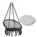 Ver imagem 2 de Rede Cadeira Balanço Almofada Algodao Suspensa Confortavel Teto Casa Varanda Quintal Jardim Sacada D