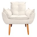 Ver imagem 4 de Kit 2 Poltrona Opala para Sala e Quarto Suede Bege- Jylcrom