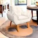 Ver imagem 2 de Kit 2 Poltrona Opala para Sala e Quarto Suede Bege- Jylcrom