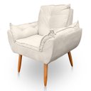 Ver imagem 3 de Kit 2 Poltrona Opala para Sala e Quarto Suede Bege- Jylcrom