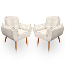 Ver imagem 1 de Kit 2 Poltrona Opala para Sala e Quarto Suede Bege- Jylcrom