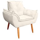 Ver imagem 5 de Kit 2 Poltrona Opala para Sala e Quarto Suede Bege- Jylcrom