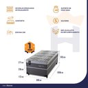 Ver imagem 3 de Conjunto Cama Box Solteiro Sheffield 88x188x65 c/ Molas Ensacadas