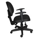 Ver imagem 4 de Cadeira Escritório Giratória Diretor Back System Braço Regulável Executiva Metal Preto/Couro