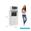 Ver imagem 3 de Balcão Multiuso Forno e Microondas 2 Portas Menu Móveis Branco