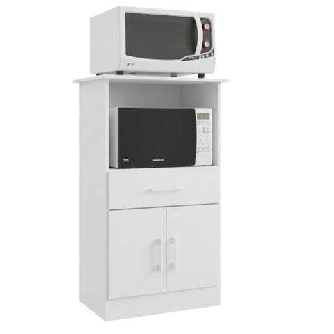 Balcão Multiuso Forno e Microondas 2 Portas Menu Móveis Branco