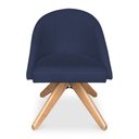 Ver imagem 4 de Kit 04 Poltronas Cadeira Giratória Bela Veludo Azul Marinho Base de Madeira - Pallazio