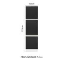 Ver imagem 3 de Paneleiro Armário de Cozinha 60 cm 3 Portas Branco/Preto Glamy Madesa