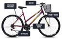 Ver imagem 5 de Bicicleta Colli Cazelle Allegra Aro 26 Freio V-brake Quadro 18 Roxo