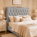 Ver imagem 1 de Cabeceira Greta 160cm Estofada Linho p/ Cama Casal Queen Quarto