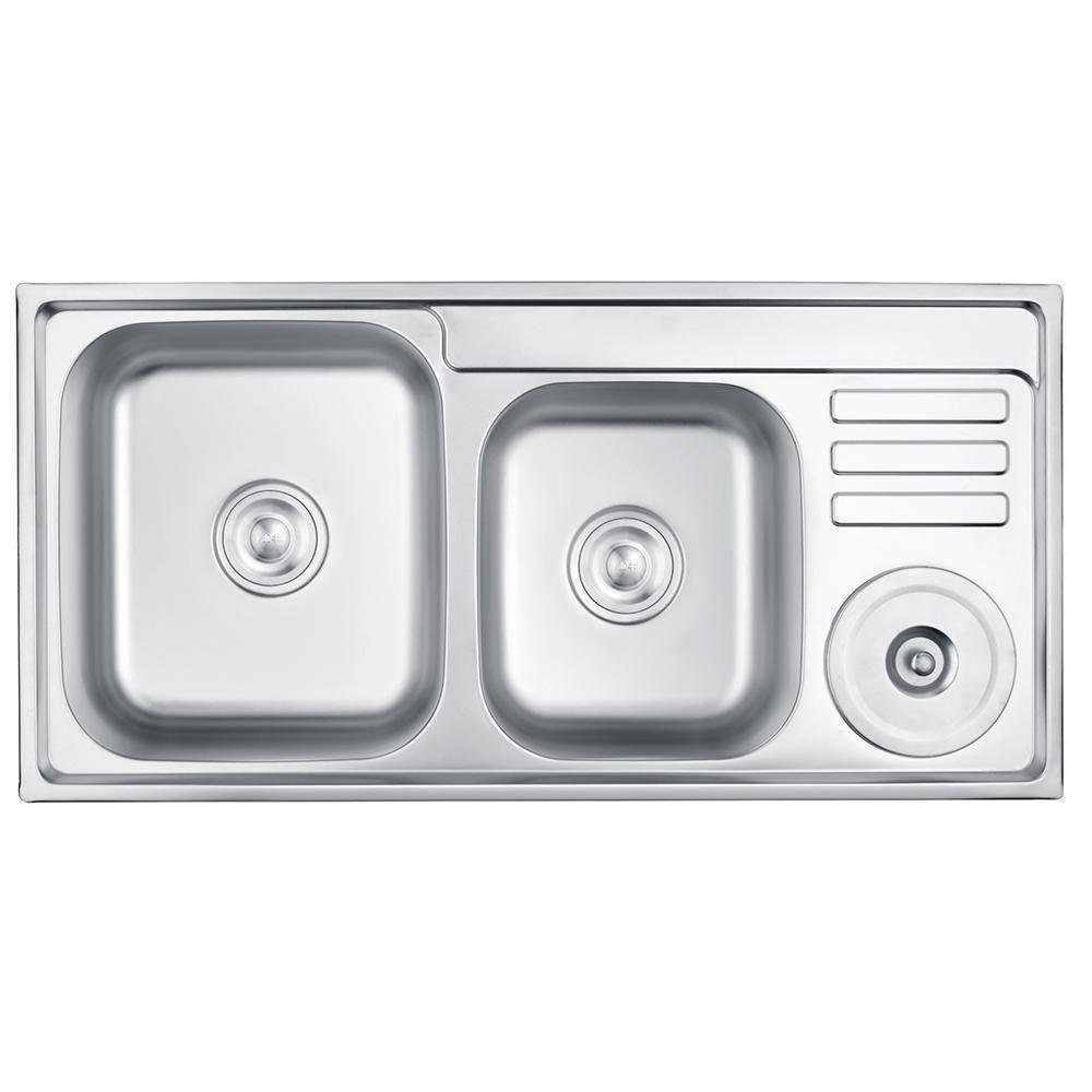 Pia Dupla de Cozinha com Cesta de Lixo e Dispenser de Facas Inox 92x45cm Belcca Pcd201-02 - 2