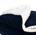 Ver imagem 2 de Cobertor com Sherpa - Azul Marinho