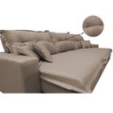 Ver imagem 4 de Sofá Retrátil e Reclinável 3.82m com Molas Ensacadas Cama inBox Prime Tecido Linho Bege Escuro