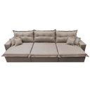 Ver imagem 5 de Sofá Retrátil e Reclinável 3.82m com Molas Ensacadas Cama inBox Prime Tecido Linho Bege Escuro