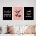 Ver imagem 2 de Kit 3 Quadros Transforme Sonhos Em Realidade 33x24cm - com vidro:Madeira branca
