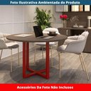 Ver imagem 2 de Mesa de Reunião Redonda P25 Pandin 110 Cm (largura) Tampo Mdp Walnut Pé Aço Tubular Vermelho