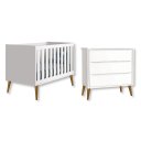Ver imagem 1 de Quarto de Bebê Berço + Cômoda 3 Gavetas Branco Theo Madeira