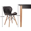 Ver imagem 6 de Conjunto Mesa de Jantar Juliette Preta 135cm com 4 Cadeiras Slim - Marrom