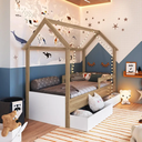 Ver imagem 3 de Cama Infantil Montessoriana Casinha com 2 Gavetas e Colchão - Completa Móveis